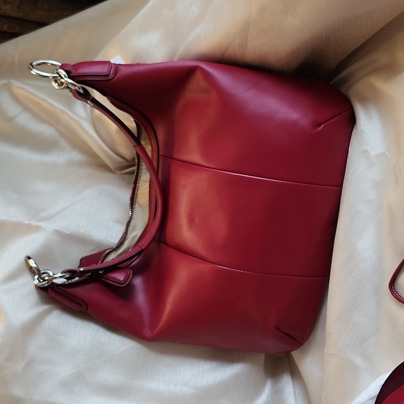 SOLD COACH New Scarlet Kristin Woven Leather Hobo & Wrislet $180 - Picture 14 of 15